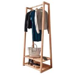 Wohnen Kernbuche Standgarderobe mit 2 Ablageböden - Barrios