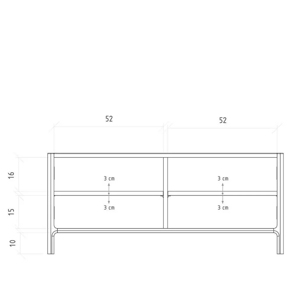 Wohnen Kernbuche TV Board 2-türig - Lana