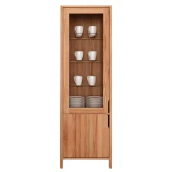 Wohnen Kernbuche Vitrine in modern-elegantem Look - Lana