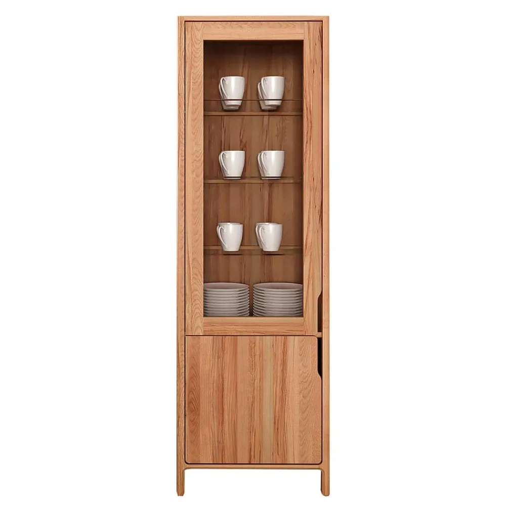 Wohnen Kernbuche Vitrine in modern-elegantem Look - Lana
