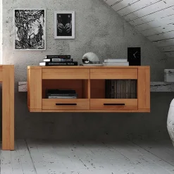 Wohnen Kernbuche Wandvitrine Mosniak massiv geölt