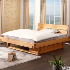Wohnen Kiefer Bett mit Baumkanten Kopfteil - Kalastania