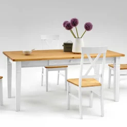 Wohnen Kiefer Esstisch Sibiuta mit Schubladen