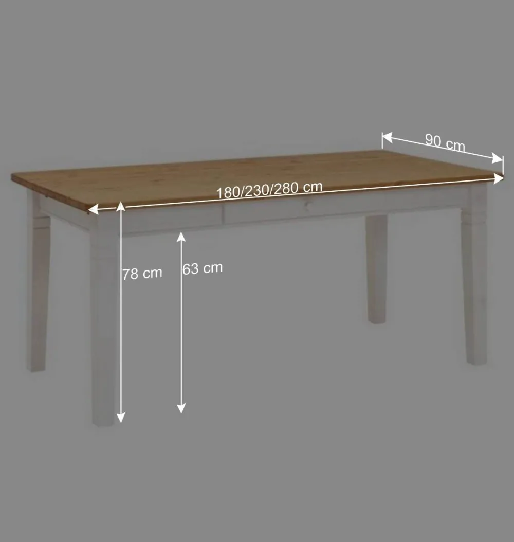 Wohnen Kiefer Esstisch Sibiuta mit Schubladen