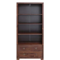 Wohnen Kiefer Holzregal in Dunkelbraun lackiert - Luvin