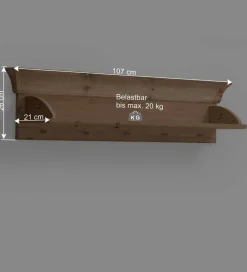 Wohnen Kinderregale*Kiefer Wandhängeregal mit 5 Haken - Piatra