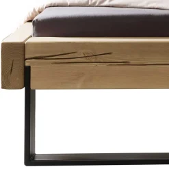 Wohnen Loft Möbel|Industrial Möbel*Kiefernholz Balkenbett mit LED Licht - Antina