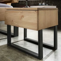 Wohnen Loft Möbel|Industrial Möbel*Kiefernholz Balkenbett mit LED Licht - Antina