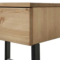 Wohnen Loft Möbel|Industrial Möbel*Kiefernholz Balkenbett mit LED Licht - Antina