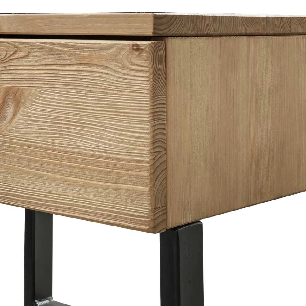 Wohnen Loft Möbel|Industrial Möbel*Kiefernholz Balkenbett mit LED Licht - Antina