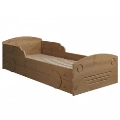 Wohnen Kinderbetten*Kiefernholz Bett im Auto Look mit Bettkasten - Soveca