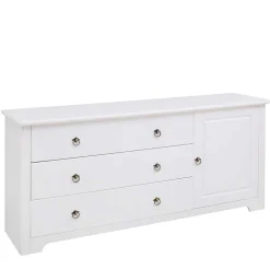 Wohnen Sideboards*Kiefernholz Kommode in Weiß lackiert - Velriva I