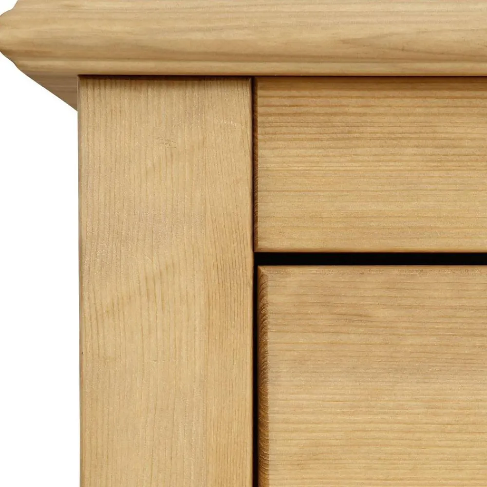 Wohnen Kiefernholz Kommode mit Metallgriffen - Lavronica