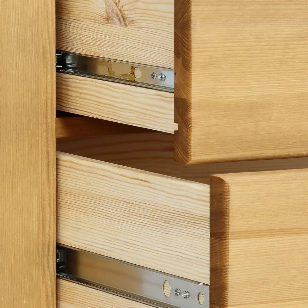 Wohnen Kiefernholz Kommode mit Metallgriffen - Lavronica