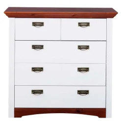 Wohnen Landhausmöbel|Küchenschränke*Kiefernholz Schubladen Kommode zweifarbig - Beapta