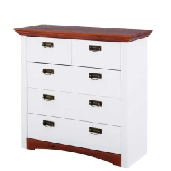 Wohnen Landhausmöbel|Küchenschränke*Kiefernholz Schubladen Kommode zweifarbig - Beapta