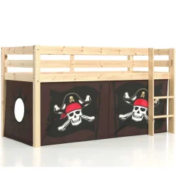 Kinder Wohnen Kiefernholz Seeräuber Hochbett 106x114x210 cm - Johnny