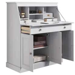 Wohnen Esszimmerschränke*Kiefernholz Sekretär in Weiß gewachst - Aritina