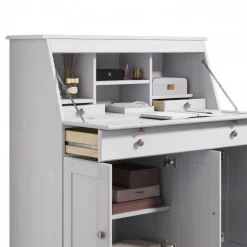 Wohnen Esszimmerschränke*Kiefernholz Sekretär in Weiß gewachst - Aritina