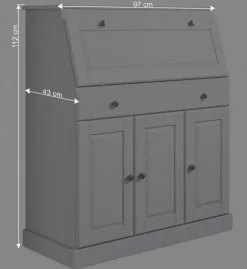 Wohnen Esszimmerschränke*Kiefernholz Sekretär in Weiß gewachst - Aritina