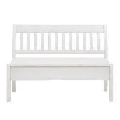 Wohnen Küchenbänke|Esszimmerbänke*Kiefernholz Truhenbank in Weiß - Zanaris