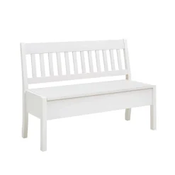 Wohnen Küchenbänke|Esszimmerbänke*Kiefernholz Truhenbank in Weiß - Zanaris