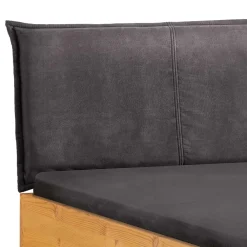 Wohnen Kiefernholz-Bett gelaugt mit Stoff-Kopfteil - Phiano