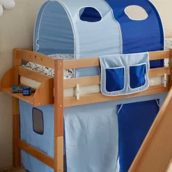 Kinder Wohnen Kinder Buche Hochbett mit schräger Rutsche - Zuricona