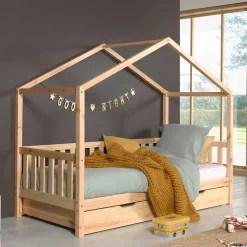 Kinder Wohnen Kinder Haus Himmelbett 90x200 cm - Cosma