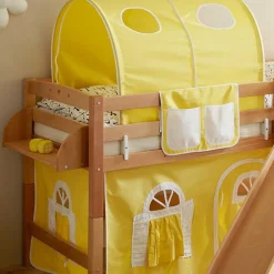Wohnen Jugendbetten|Kindermöbel*Kinder Hochbett in Buche & Gelb - Trapani