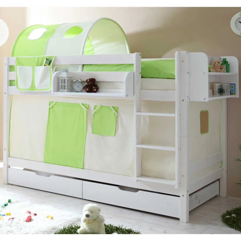 Kinder Wohnen Kinder Holz Etagenbett in Weiß - Denys