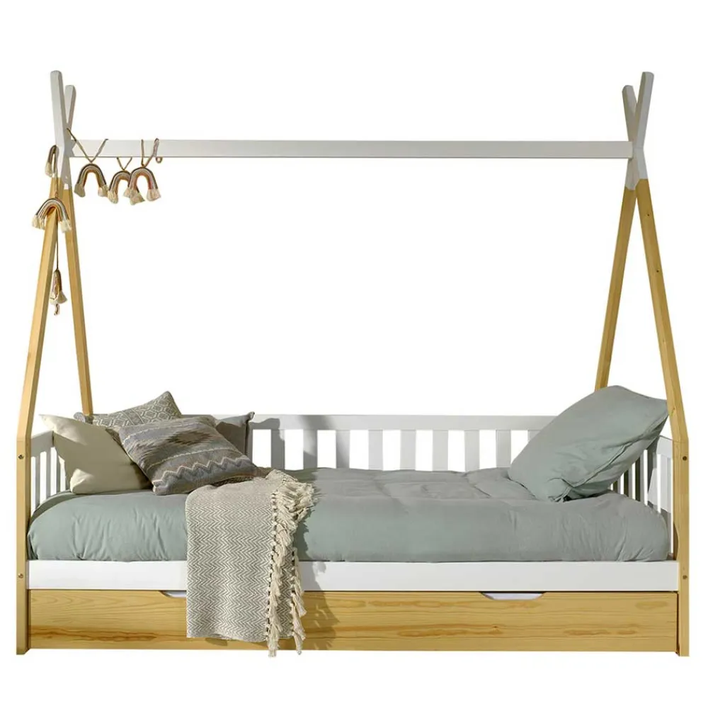 Wohnen Kinderbetten|Kindermöbel*Kinder Kojenbett mit Zelt Himmel - Toscana