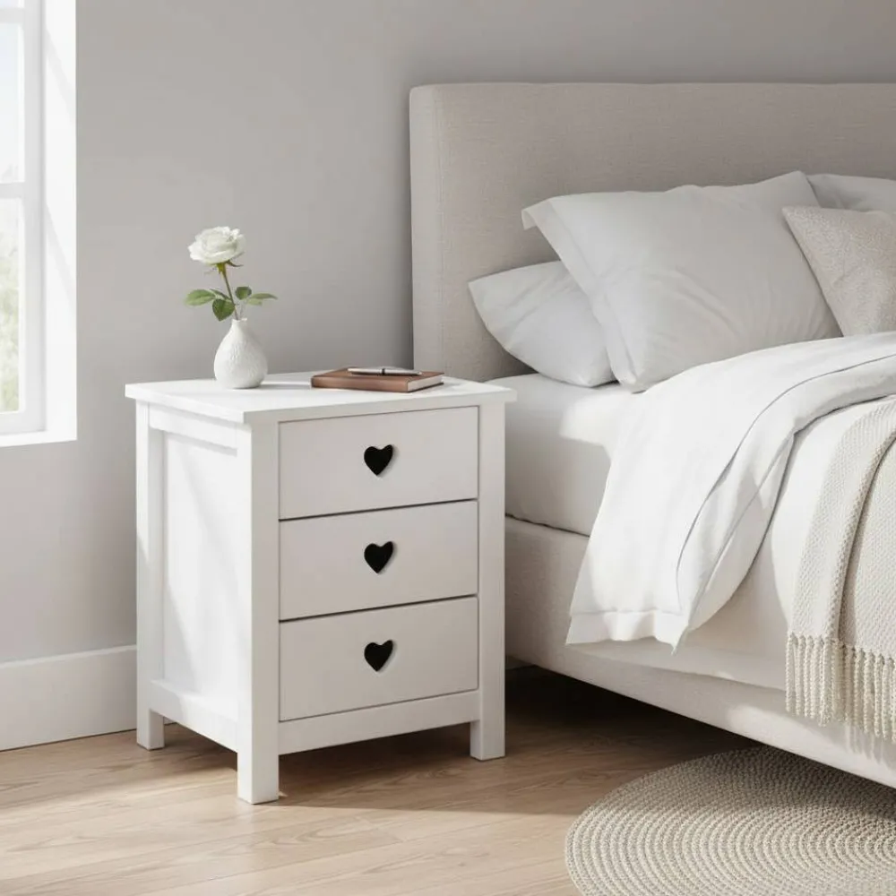 Kinder Wohnen Kinder Nachttisch Grandory in Weiß