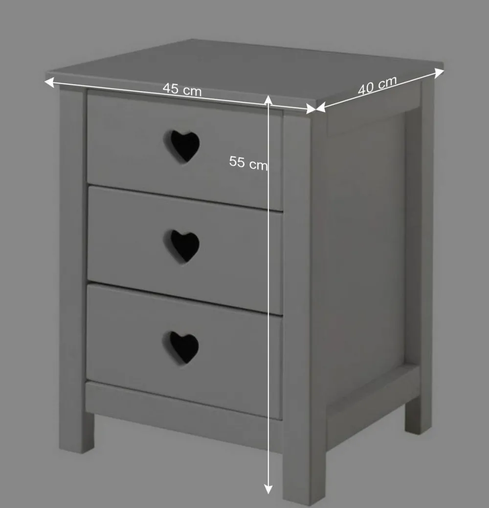 Kinder Wohnen Kinder Nachttisch Grandory in Weiß