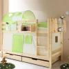 Wohnen Kindermöbel|Kinderbetten*Kinderetagenbett Jesse in Grün-Beige