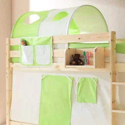 Wohnen Kindermöbel|Kinderbetten*Kinderetagenbett Jesse in Grün-Beige