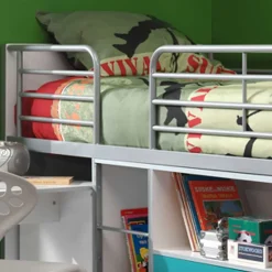 Kinder Wohnen Kinderhochbett Nowy mit ausziehbarem Schreibtisch