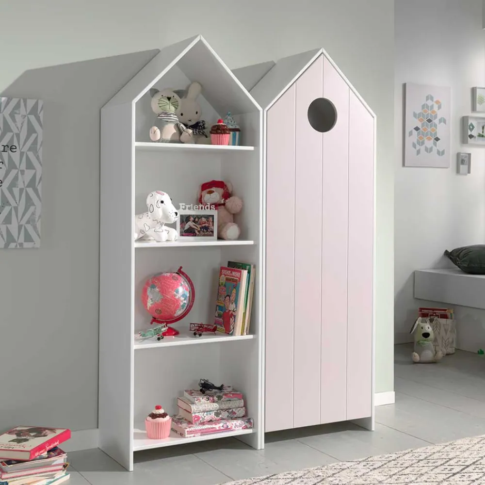 Wohnen Kinderkleiderschränke|Babyzimmerschränke*Kinderschrank & Regal im Häuser Design - Indefiva (zweiteilig)