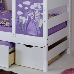 Wohnen Kinderbetten|Kindermöbel*Kinder-Spielbett Yorker in Weiß und Lila