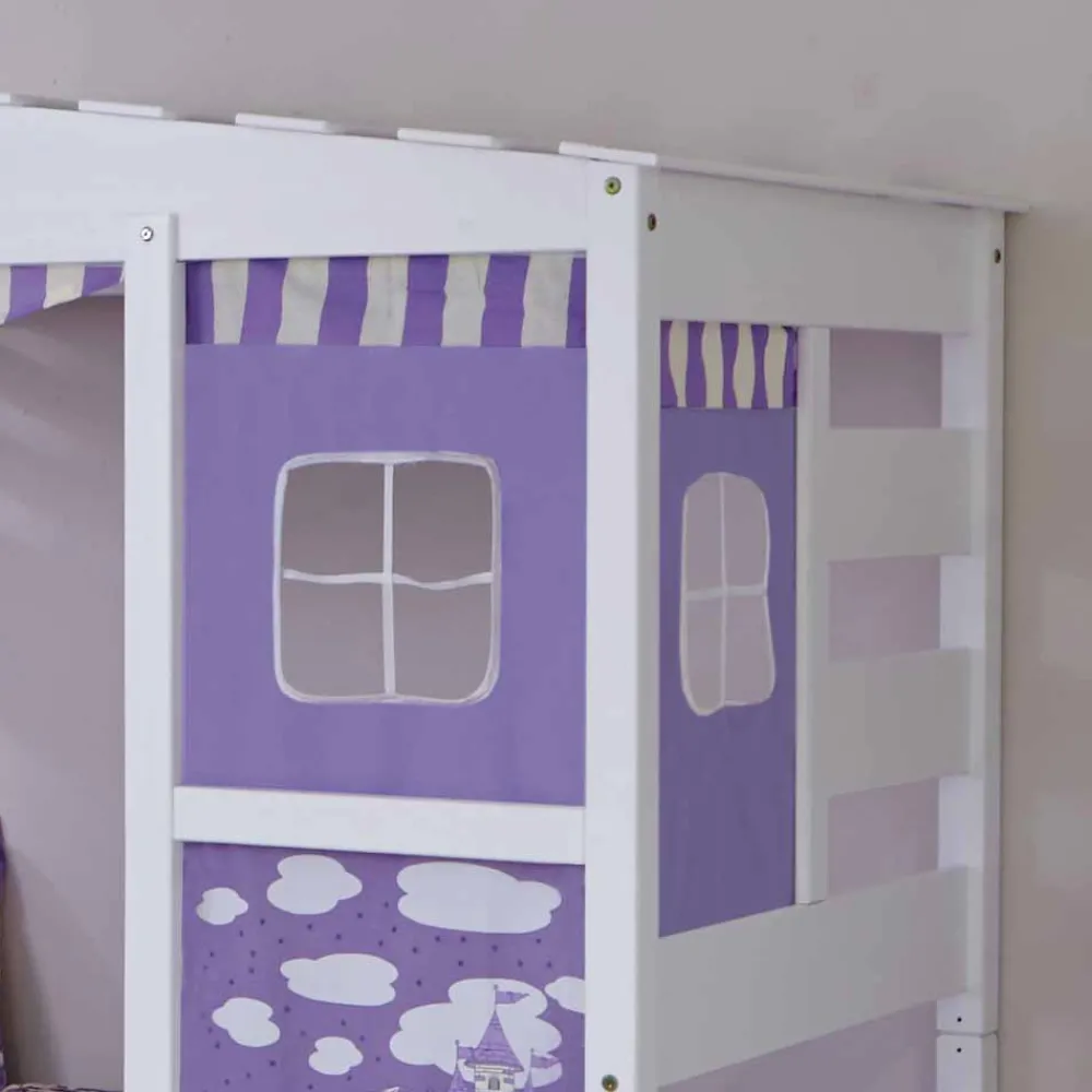 Wohnen Kinderbetten|Kindermöbel*Kinder-Spielbett Yorker in Weiß und Lila