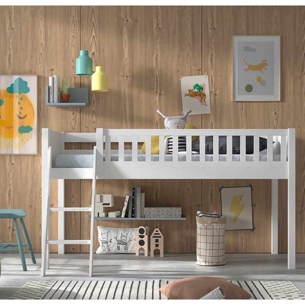 Wohnen Kindermöbel|Kinderbetten*Kinderzimmer Hochbett mit schräger Leiter - Diagos