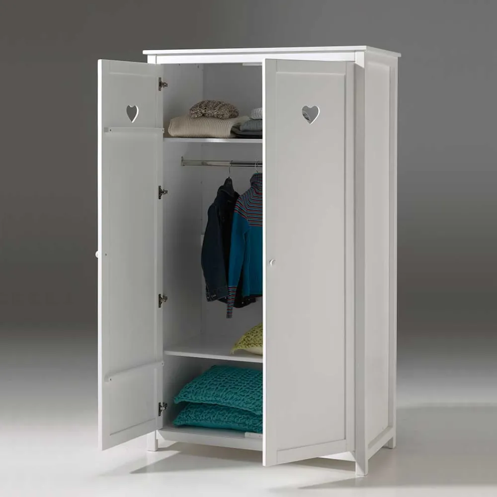 Wohnen Kinderkleiderschränke|Babyzimmerschränke*Kinderzimmer Kleiderschrank Grandory in Weiß lackiert