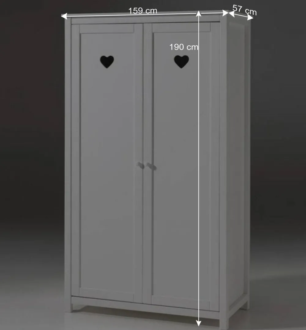 Wohnen Kinderkleiderschränke|Babyzimmerschränke*Kinderzimmer Kleiderschrank Grandory in Weiß lackiert