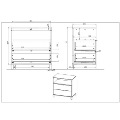 Kinder Wohnen Kinderzimmer Kommode - Wickelaufsatz optional - Afilon