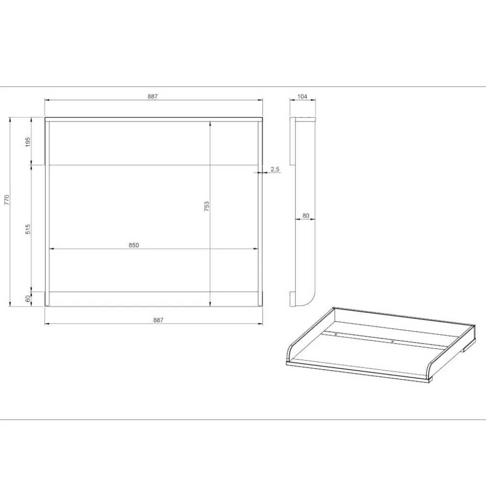 Kinder Wohnen Kinderzimmer Kommode - Wickelaufsatz optional - Afilon
