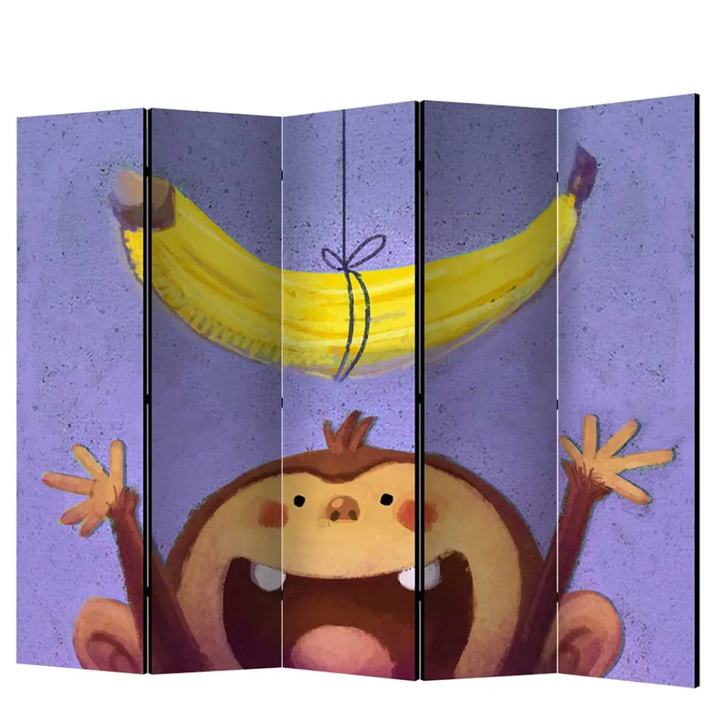 Kinder Wohnen Kinderzimmer Paravent mit Banane & Affe - Lavino