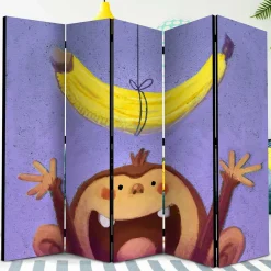 Kinder Wohnen Kinderzimmer Paravent mit Banane & Affe - Lavino