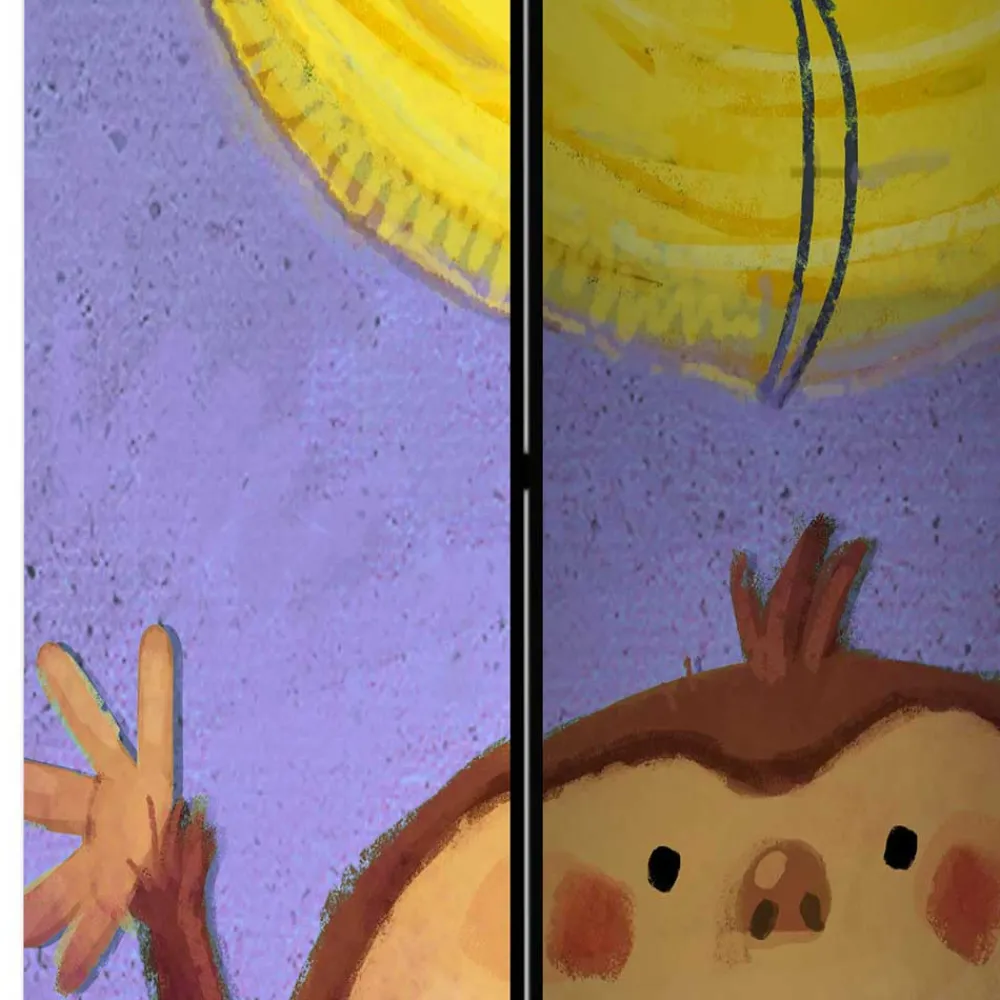 Kinder Wohnen Kinderzimmer Paravent mit Banane & Affe - Lavino