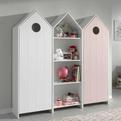 Kinder Wohnen Kinderzimmer Schrankmöbel Set in Häuser Optik - Indefiva (dreiteilig)