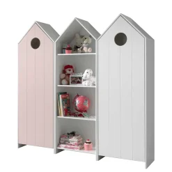 Kinder Wohnen Kinderzimmer Schrankmöbel Set in Häuser Optik - Indefiva (dreiteilig)